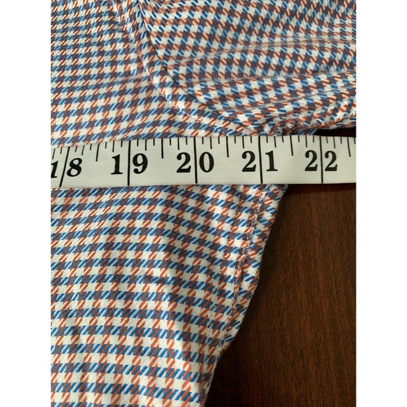 Robert Graham Classic Fit Blue Houndstooth Print Flip Cuff Shirt Sz Large Button - Picture 12 of 13